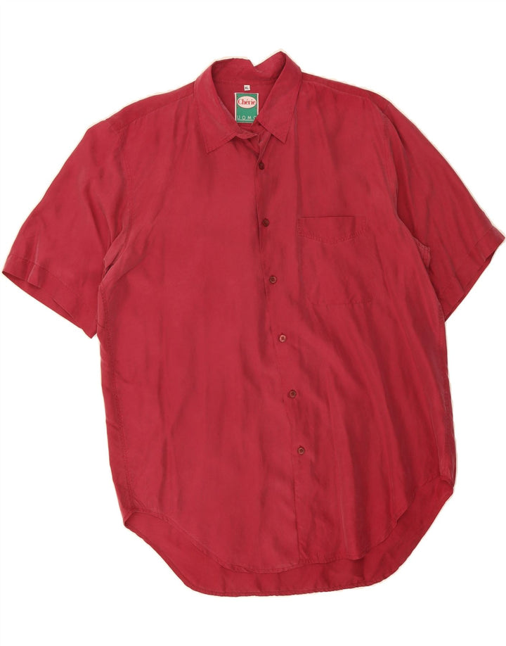 CHERIE Mens Uomo Short Sleeve Shirt XL Pink Vintage cherie and Second-Hand cherie from Messina Hembry 