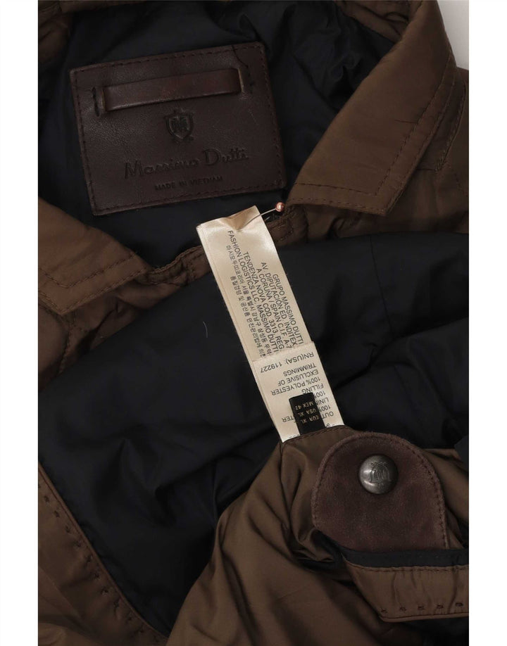 Massimo Dutti Veste matelassée pour homme UK 42 XL Marron Polyester