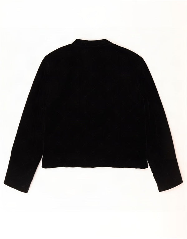 Veste Blazer Ouverte Femme Vintage IT 48 XL Coton Noir