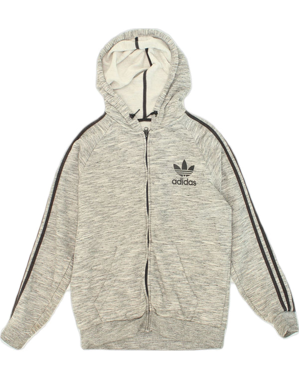 ADIDAS Pull à capuche zippé pour homme en coton gris moyen