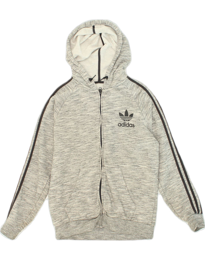 ADIDAS Pull à capuche zippé pour homme en coton gris moyen