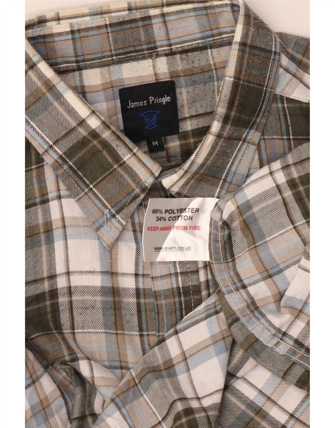 James Pringle Chemise en flanelle homme gris moyen à carreaux en polyester