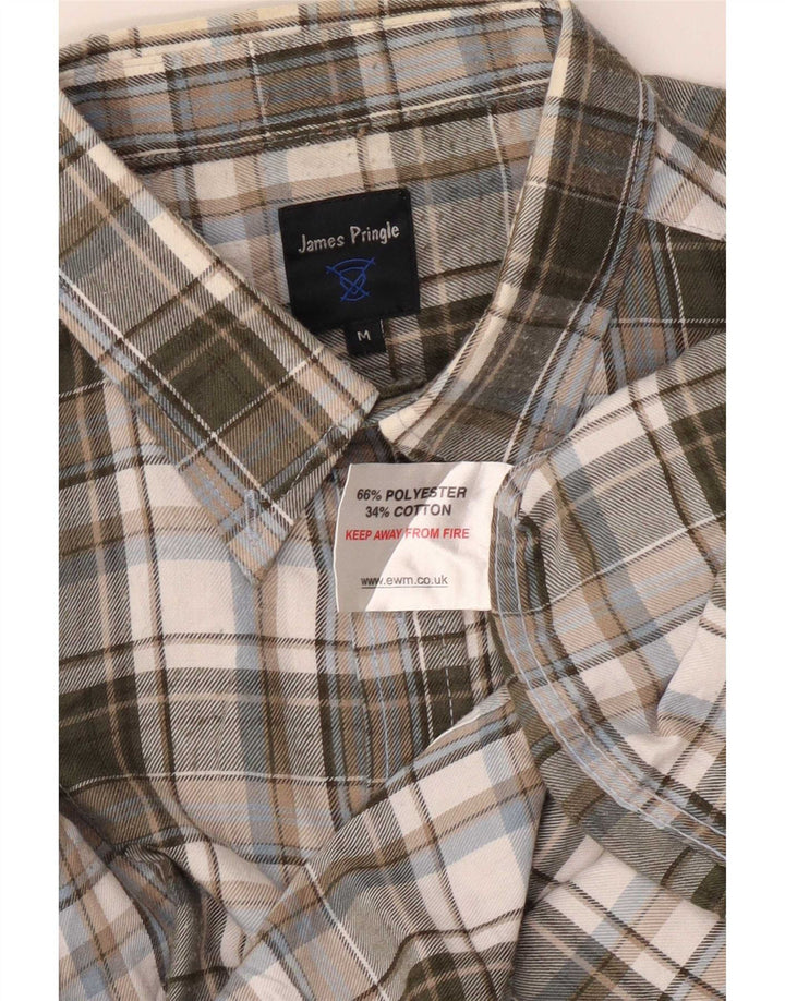 James Pringle Chemise en flanelle homme gris moyen à carreaux en polyester