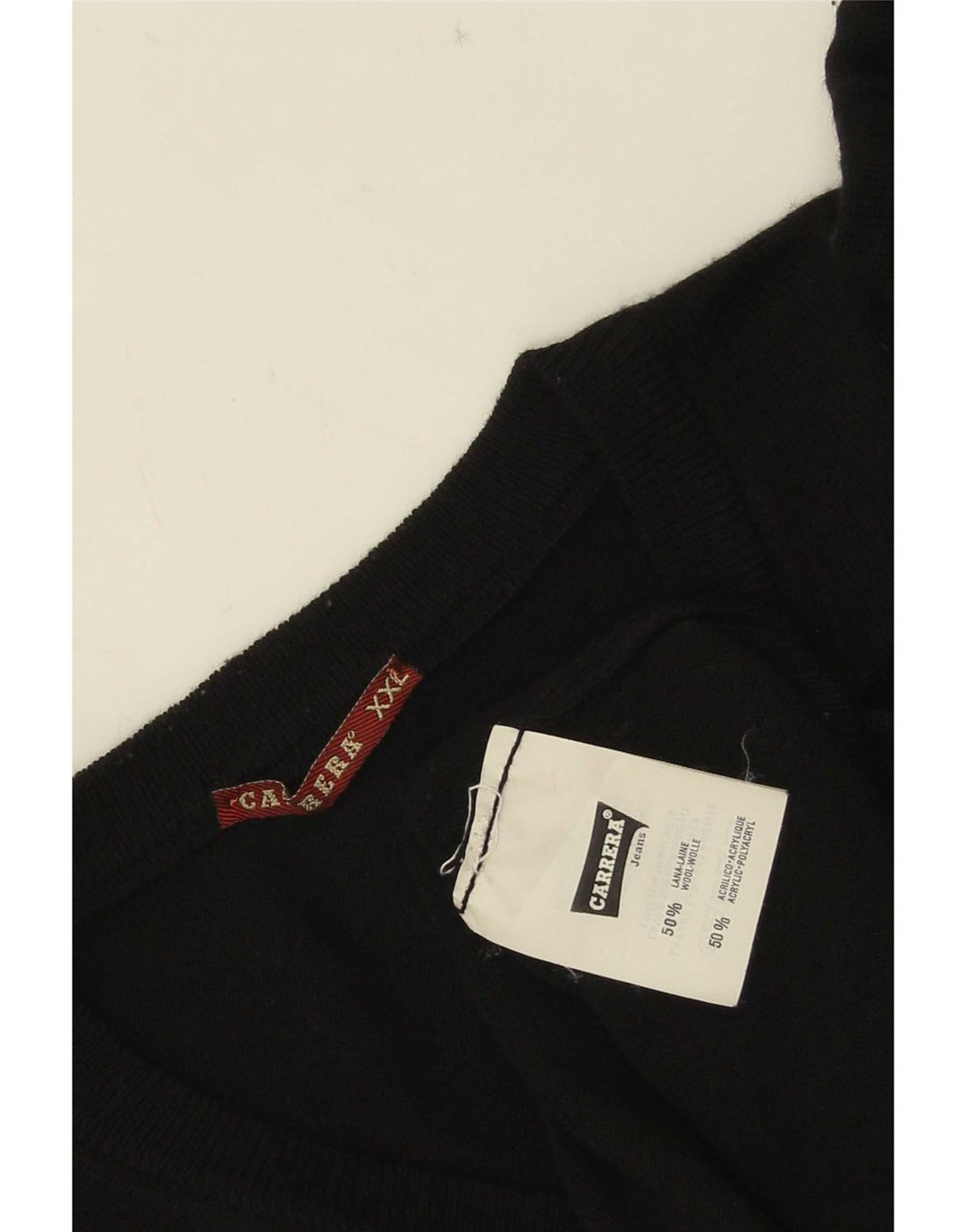 Carrera Pull col V pour homme 2XL Noir Laine