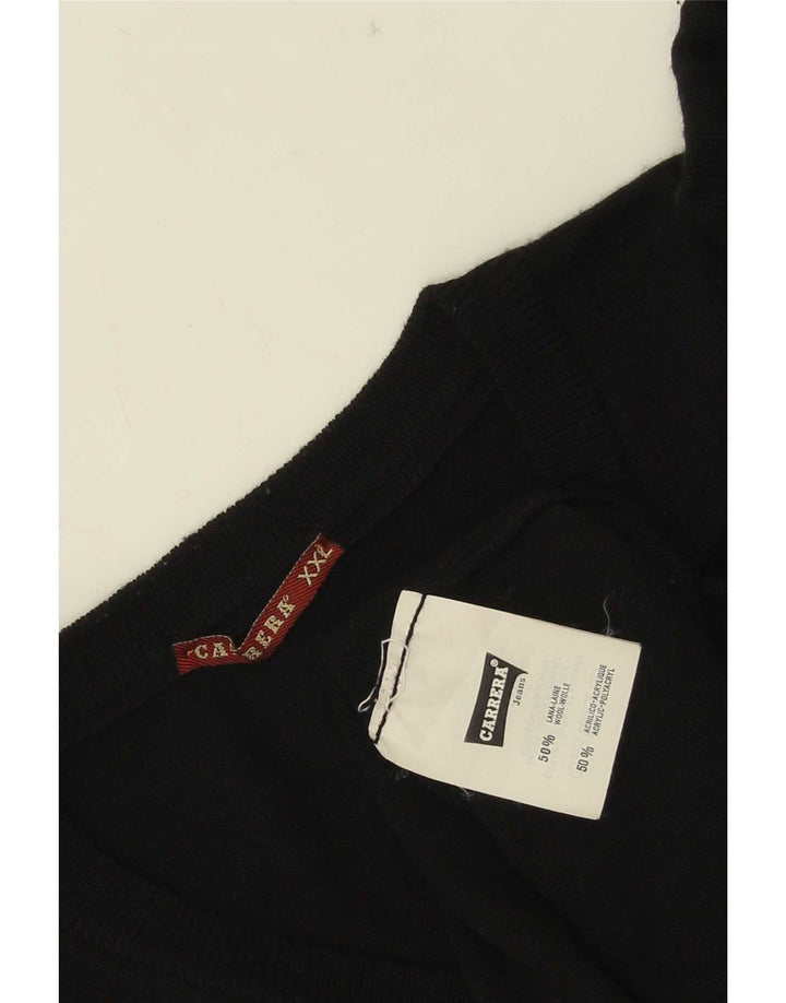 Carrera Pull col V pour homme 2XL Noir Laine