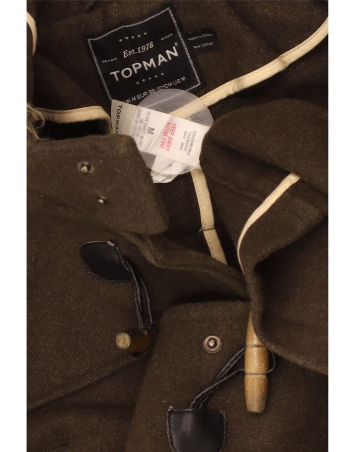 TOPMAN Duffle-coat à capuche pour homme UK 38 Laine marron moyen