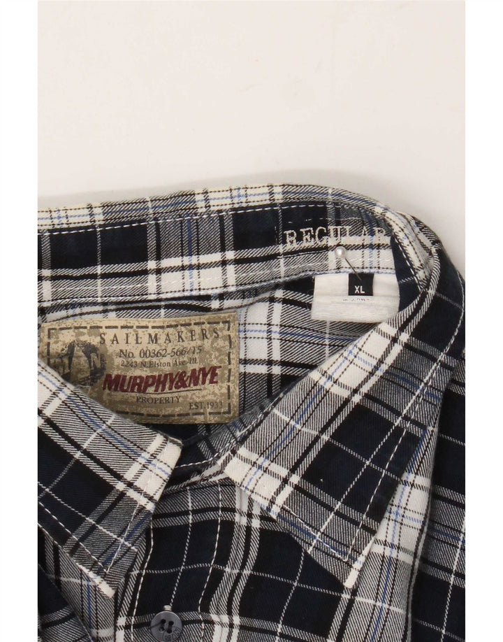 Murphy & Nye Chemise en flanelle pour homme XL Bleu marine à carreaux