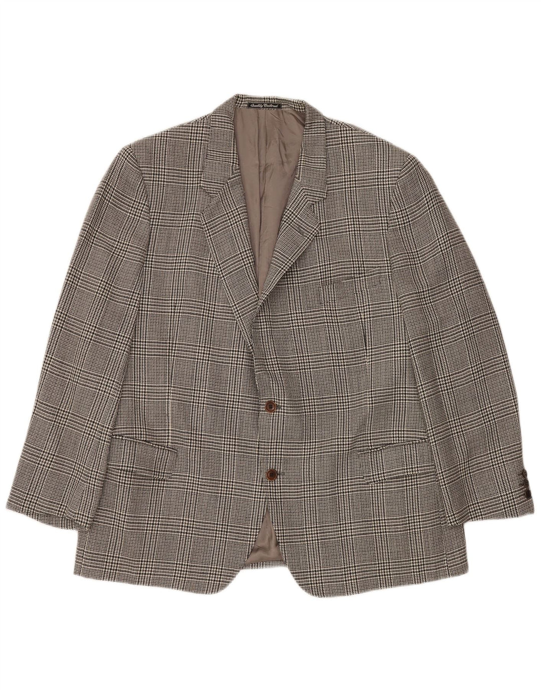 MONTANA Veste Blazer 2 Boutons Homme IT 56 3XL Gris Pied-de-Poule Laine Vierge