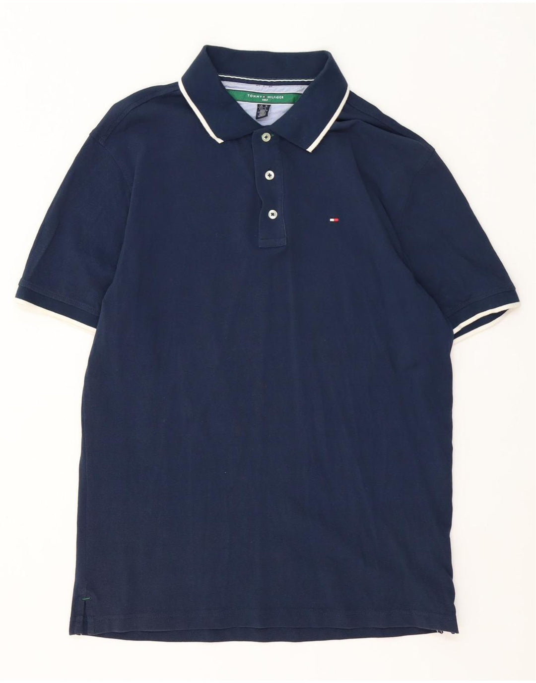 Tommy Hilfiger Polo Homme Bleu Marine Moyen Rayé Coton
