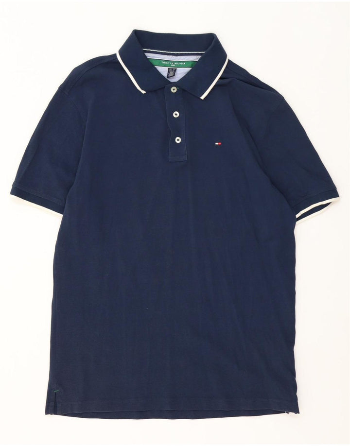 Tommy Hilfiger Polo Homme Bleu Marine Moyen Rayé Coton