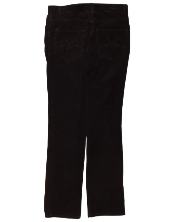Marks & Spencer Pantalon droit en velours côtelé pour femme UK 8 Small W28 L30 Noir