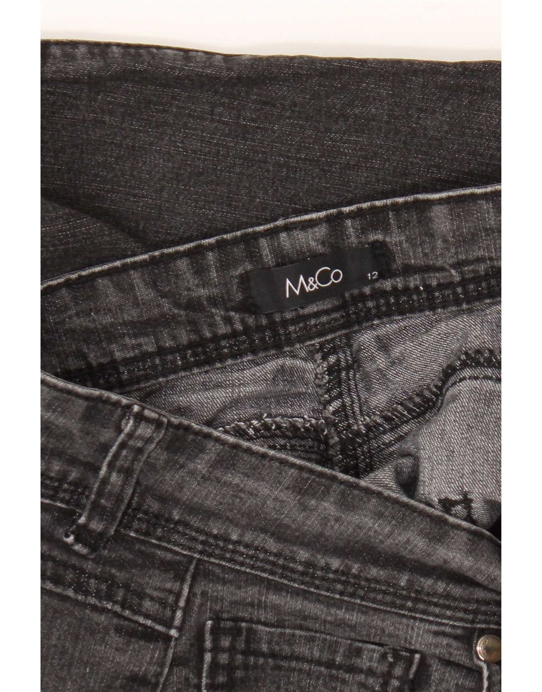 M&Co Jean droit pour femme UK 12 Medium W30 L30 Gris