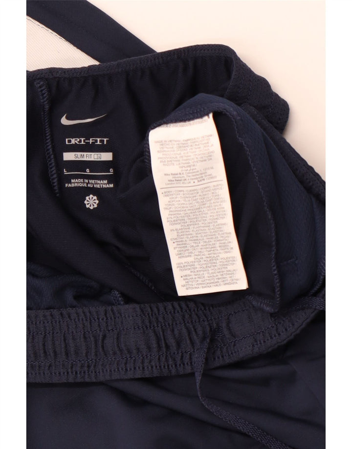 NIKE Pantalon de survêtement Dri Fit Slim Fit pour hommes, grand, bleu marine, polyester