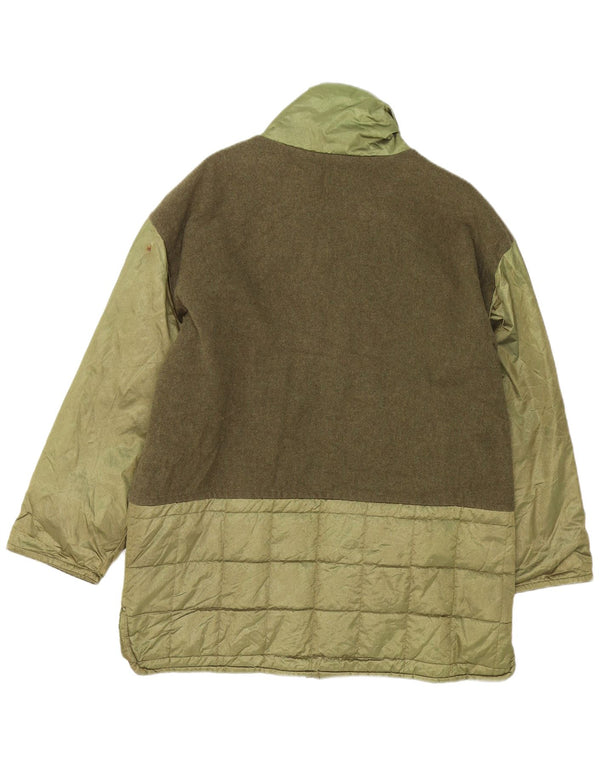 vintage Womens Loose Fit Rembourré Manteau IT 44 Medium Green Colourblock