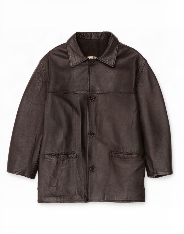 veste en cuir homme vintage IT 52 XL Noir