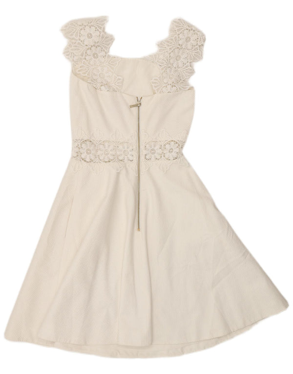 Ted Baker Robe trapèze sans manches pour femme UK 4 XS Blanc Polyester