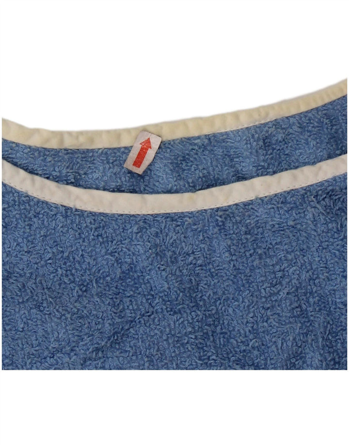 VINTAGE Femme Col Bateau Pull Pull UK 16 Grand Bleu Colorblock