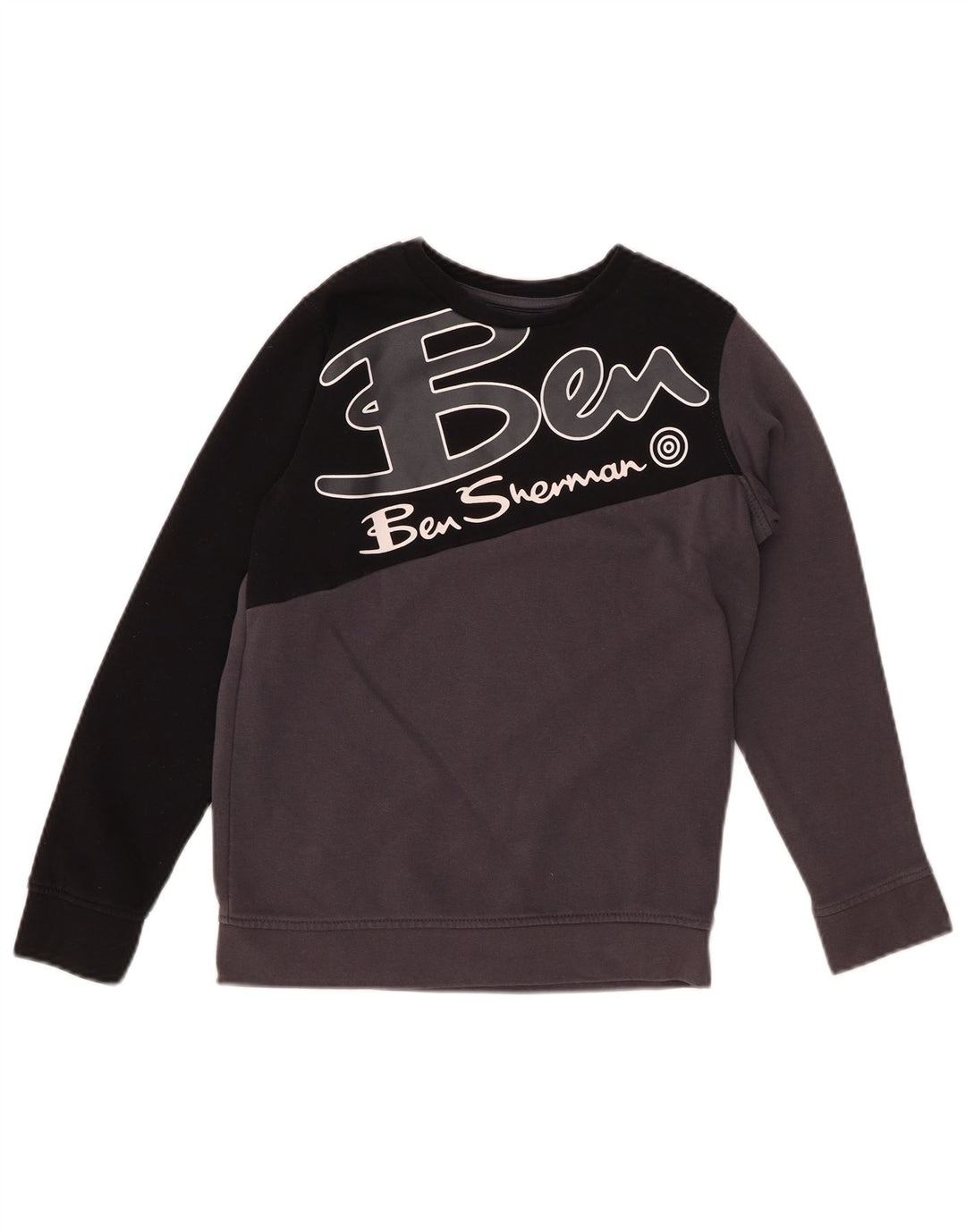 BEN SHERMAN Sweat-shirt graphique pour garçon 9-10 ans Gris Colourblock