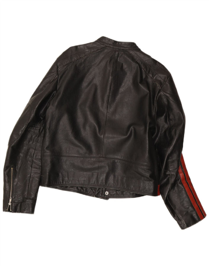 Brogden Veste en cuir Crop Graphic pour homme UK 42 XL Noir Colourblock