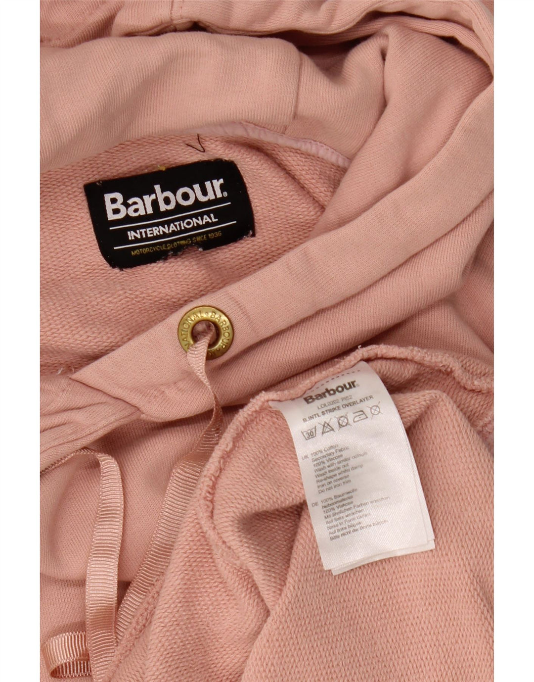 BARBOUR Pull à capuche pour femme UK 12 en coton rose moyen