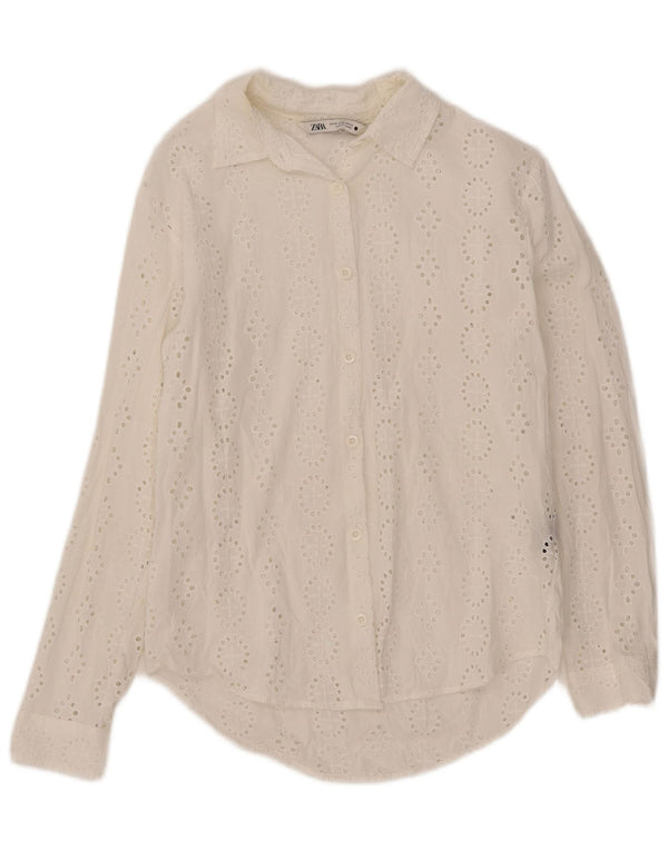 Chemise Femme Zara UK 6 XS Coton Blanc
