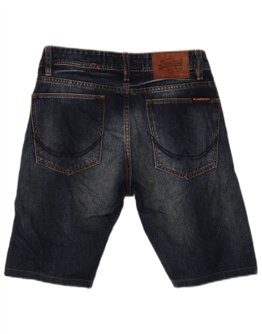 SUPERDRY Short en Jean Officier W28 Petit Bleu Coton Homme