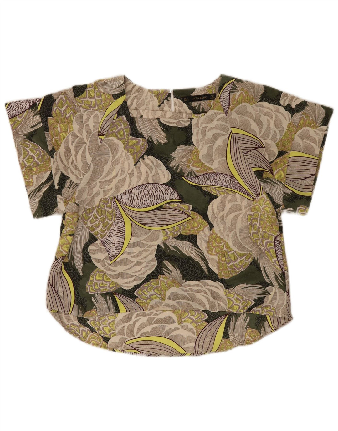 ZARA Womens Blouse Top UK 10 Small Multicoloured Floral Polyester