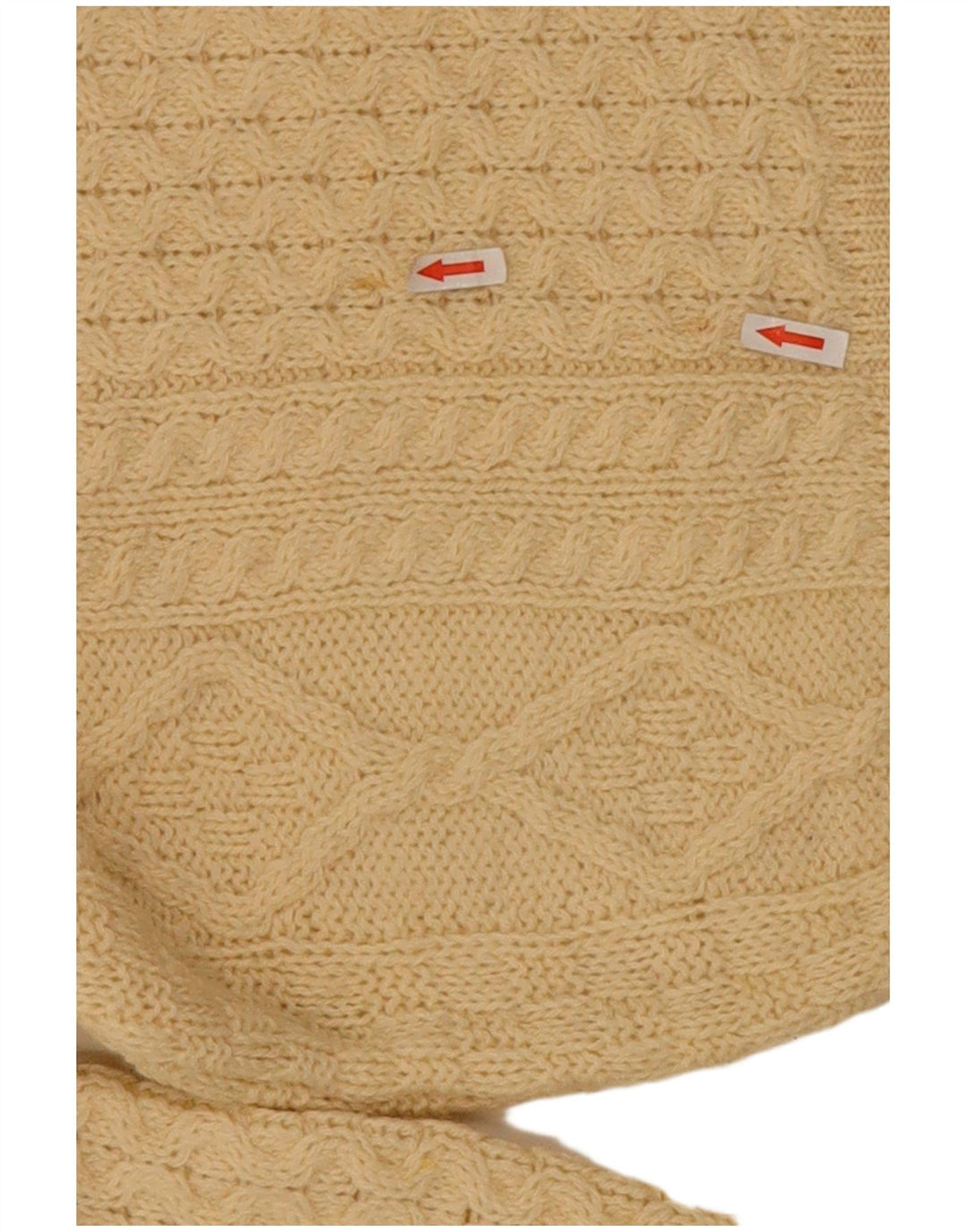arancrafts Pull à col rond pour homme en laine beige moyen