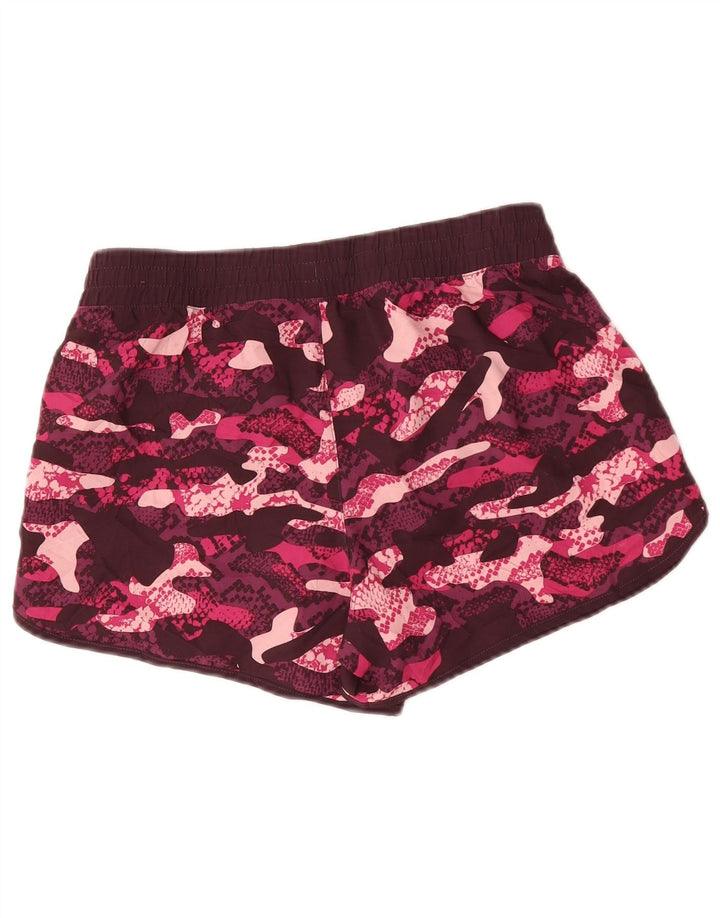 REEBOK Short de sport pour femme UK 10 Small Bordeaux Camouflage Polyester