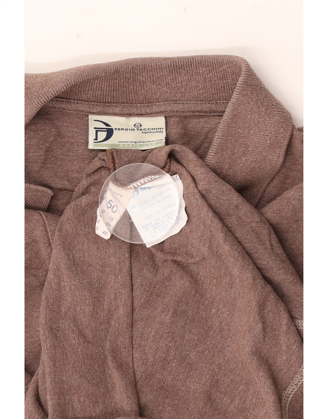Sergio Tacchini Polo Homme IT 50 Large Marron Coton