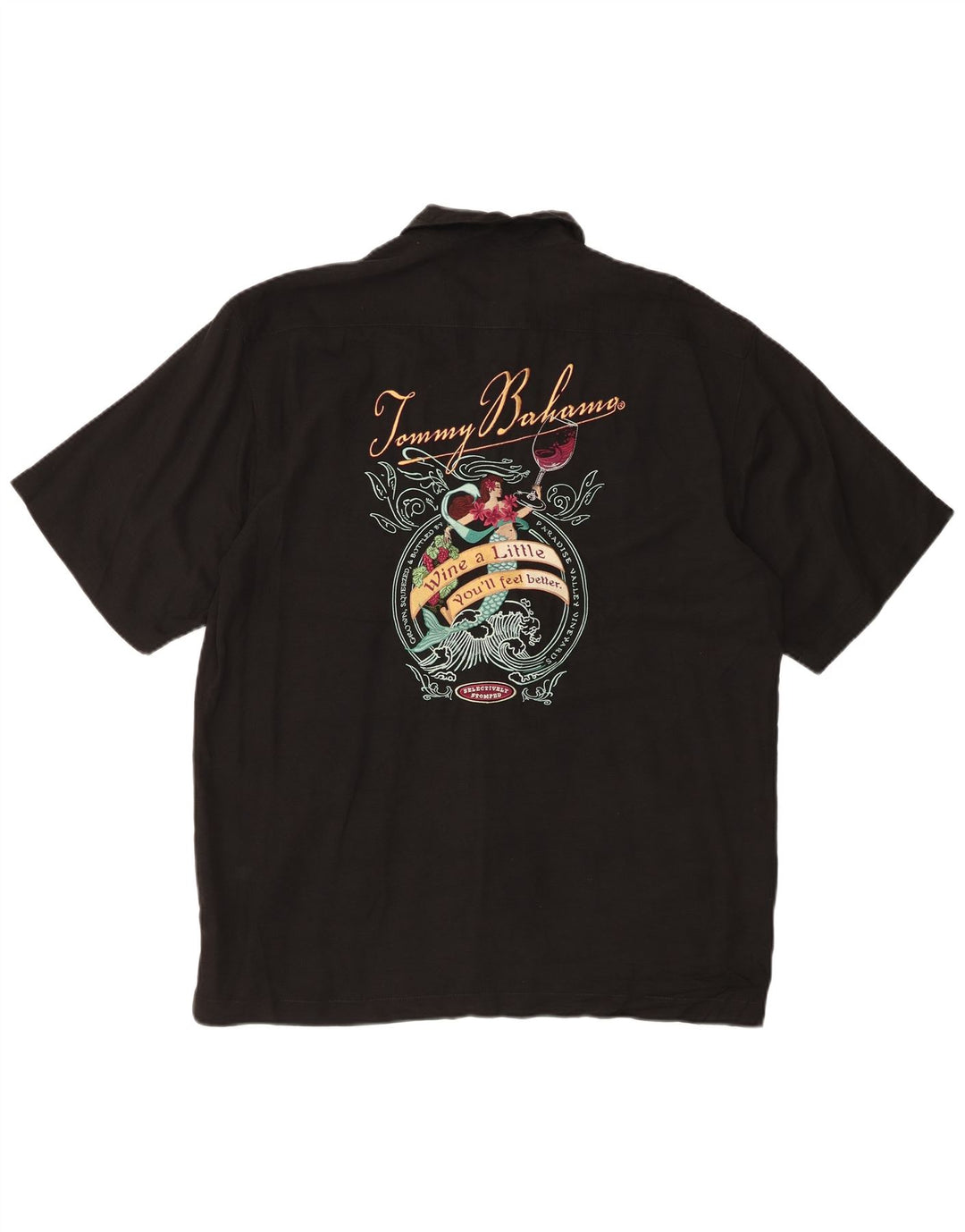 Tommy Bahama Chemise graphique à manches courtes pour homme en soie noire moyenne