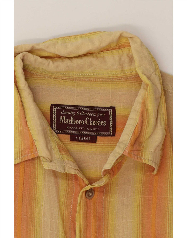 Marlboro Classics Chemise Homme XL Orange Rayé