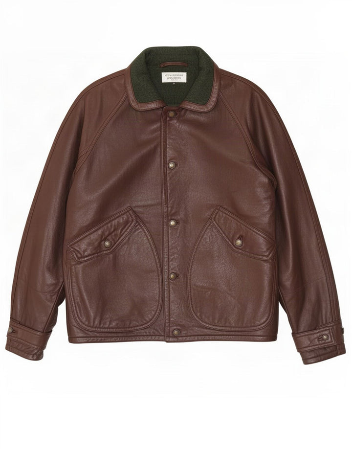 Nazareno Gabrielli Veste en cuir pour homme IT 50 Large Marron