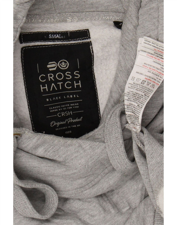 CROSSHATCH Pull à capuche graphique pour homme en coton gris petit