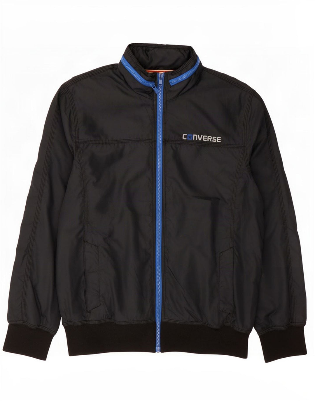 Converse Veste bomber à capuche pour homme UK 38 Bleu marine moyen Polyester