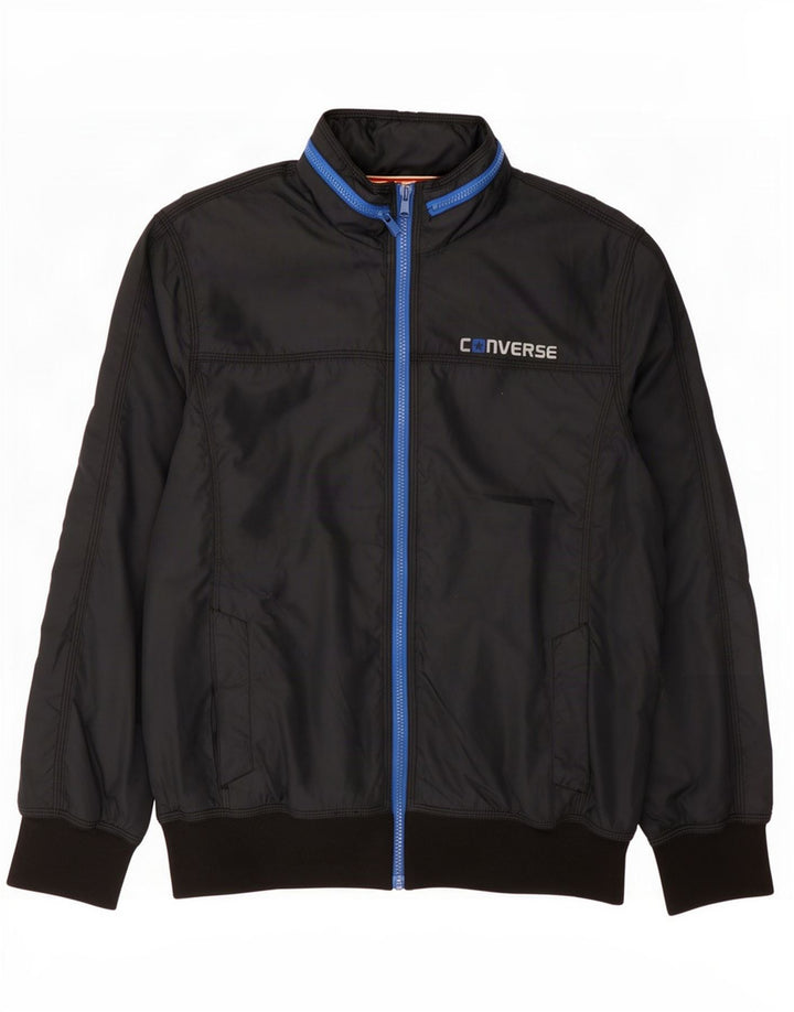 Converse Veste bomber à capuche pour homme UK 38 Bleu marine moyen Polyester