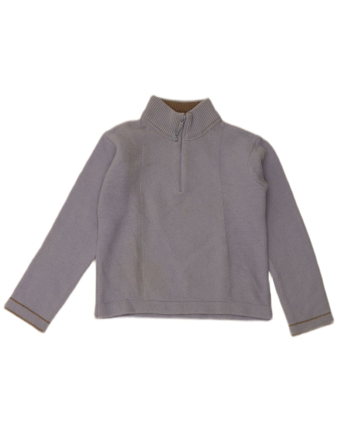 Armani Jeans Pull court à col zippé pour femme IT 42 Laine bleu moyen