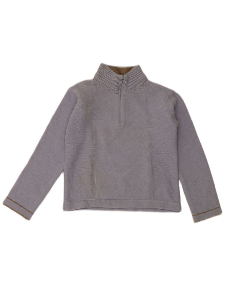 Armani Jeans Pull court à col zippé pour femme IT 42 Laine bleu moyen