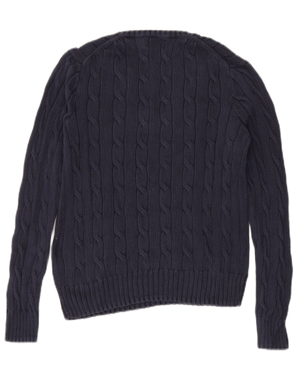 Polo Ralph Lauren Pull col en V pour femme UK 14 Bleu marine moyen