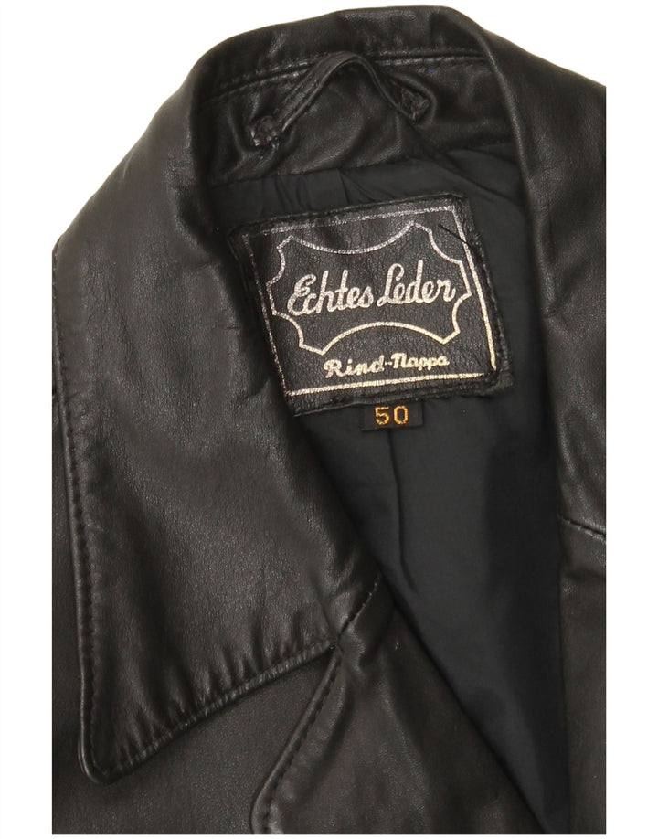 veste en cuir homme vintage EU 50 Grand cuir noir