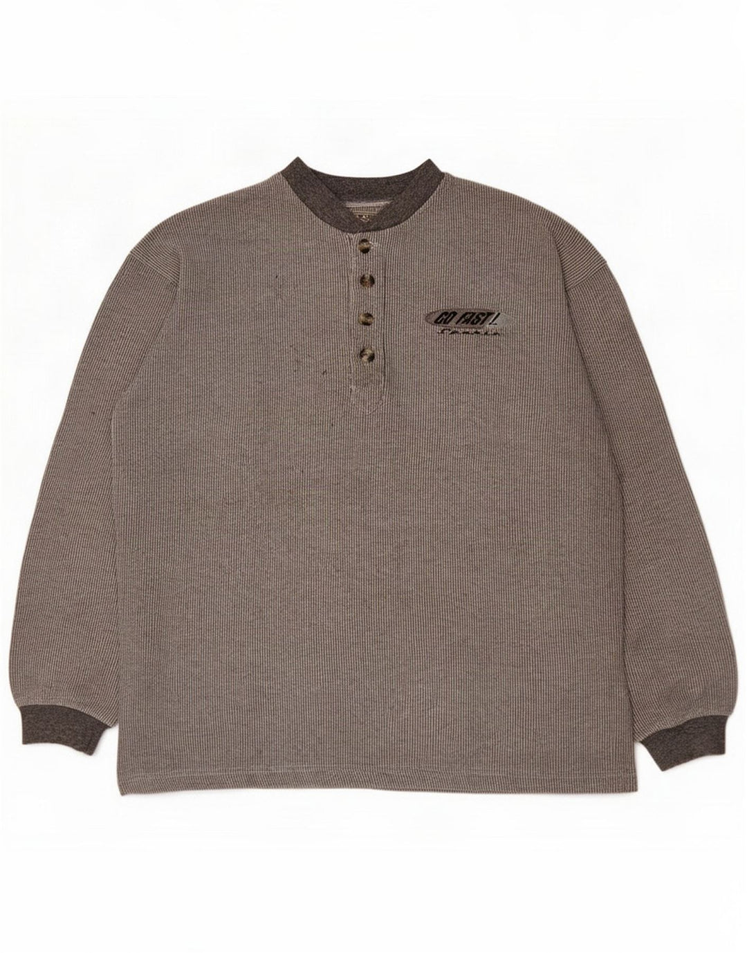 Vintage Haut pour homme à manches longues en coton gris moyen