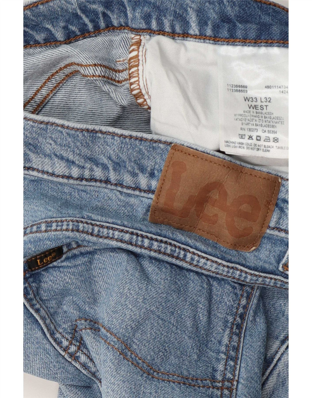 Lee Jean Droit West Homme W33 L32 Bleu Coton