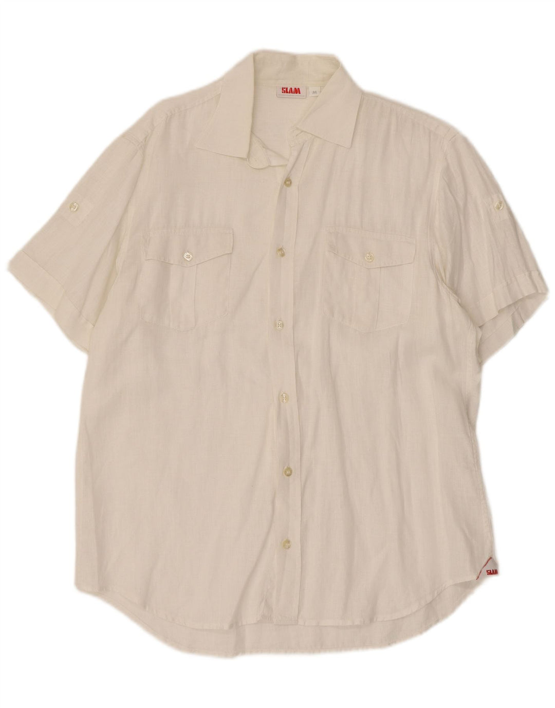 Slam Chemise à Manches Courtes Homme Blanc Moyen