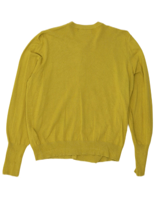 Marks & Spencer Pull cardigan court pour femme UK 14 Viscose jaune moyen