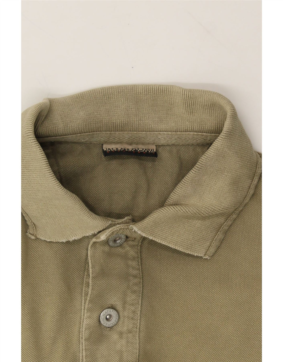 NAPAPIJRI Mens Polo Shirt Medium Khaki Vintage Napapijri and Second-Hand Napapijri from Messina Hembry 