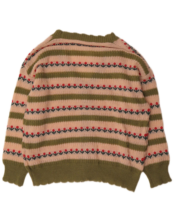 Shein Cardigan surdimensionné pour femme UK 18 XL Polyester rayé vert