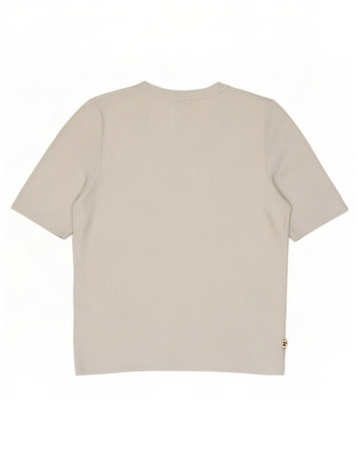 Marks & Spencer T-shirt pour femme UK 14 Large Blanc Viscose