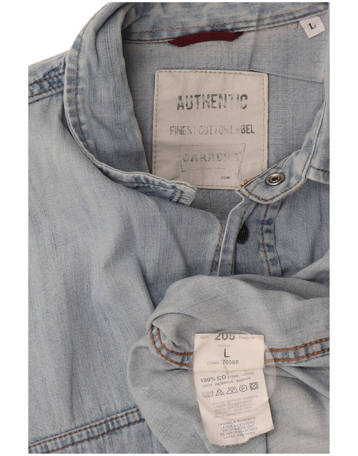 Carrera Chemise En Jean Large Bleu Coton Homme