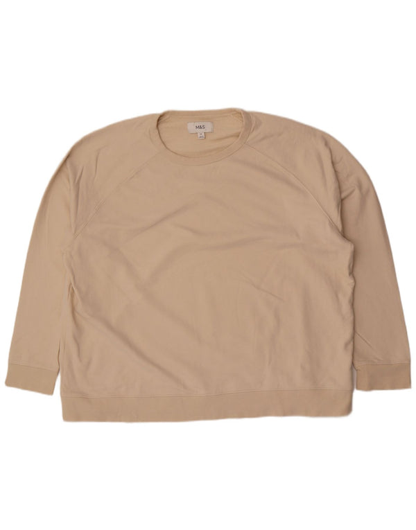 Marks & Spencer Sweat-shirt pour femme UK 22 3XL Beige Coton