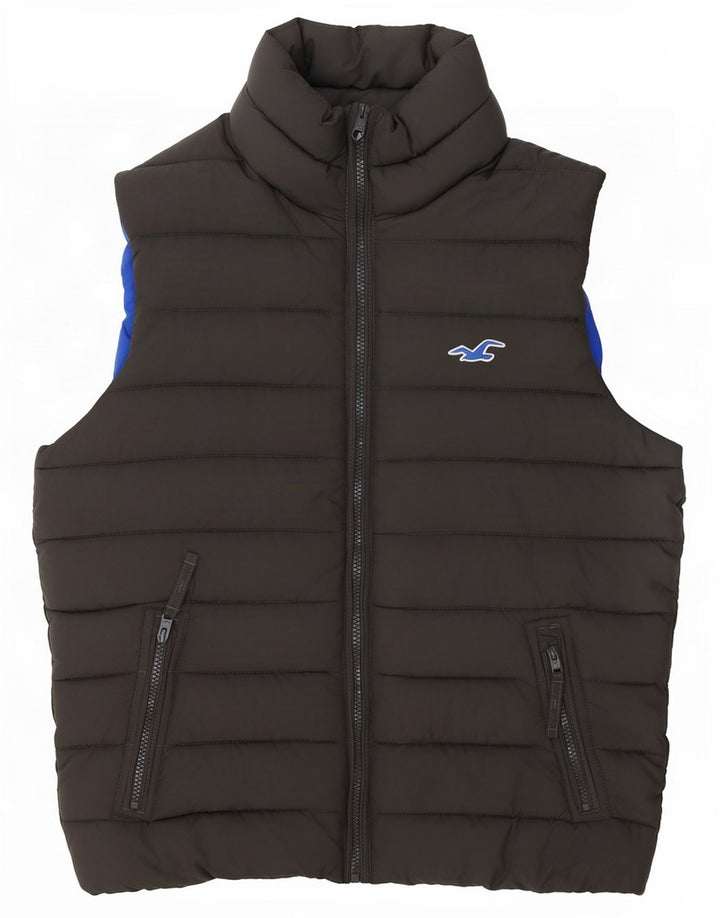 Hollister Gilet rembourré pour homme UK 36 Small Gris Polyester